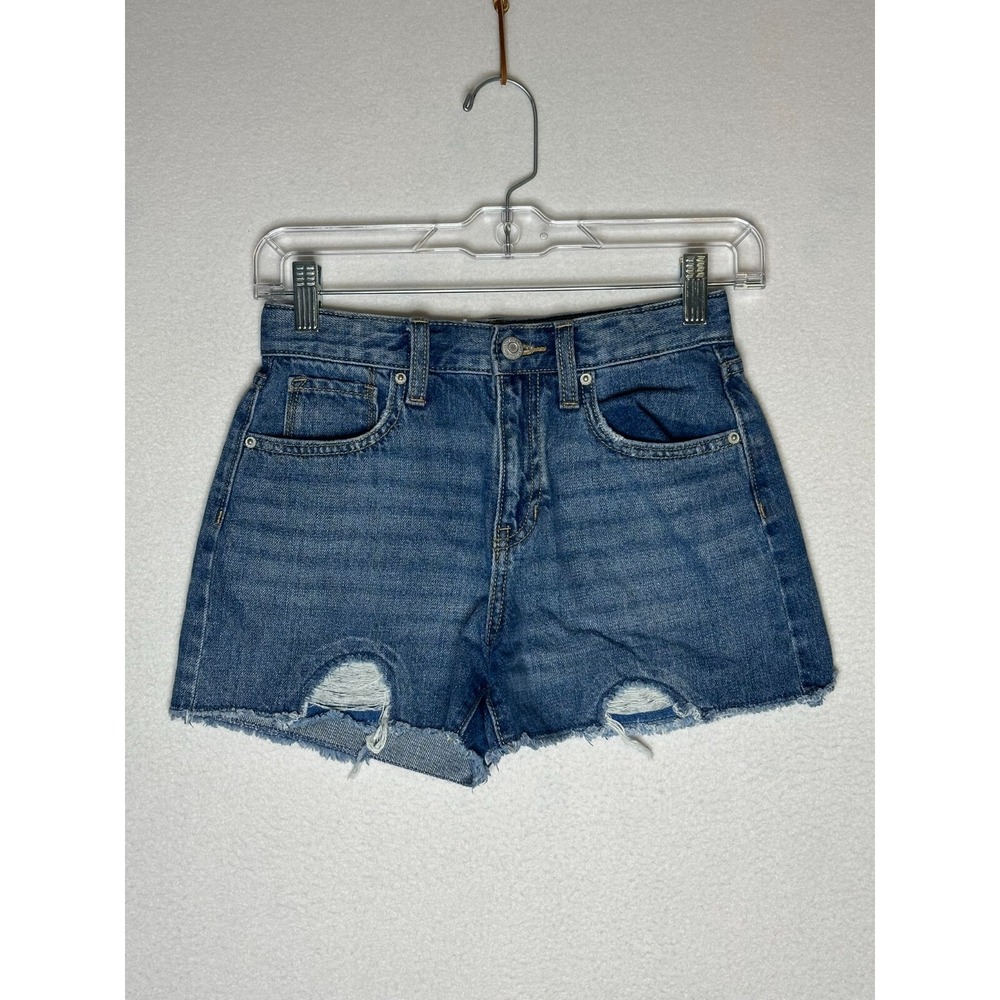 Old Navy Blue High-Rise Adjustable Waist Cut-Off Denim Shorts Girls Size 12